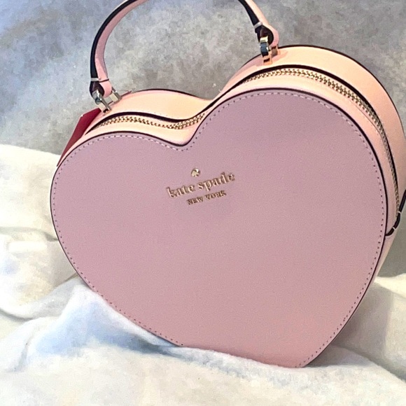β€οΈSALEπKate Spade Leather Heart Crossbody Love Shack. βChalk pinkβ - Picture 3 of 9